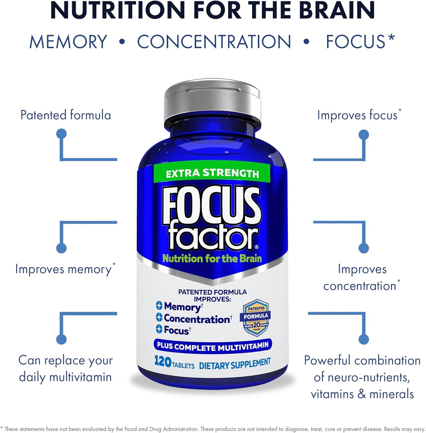 Focus Factor Adults Extra Strength 120 Count
